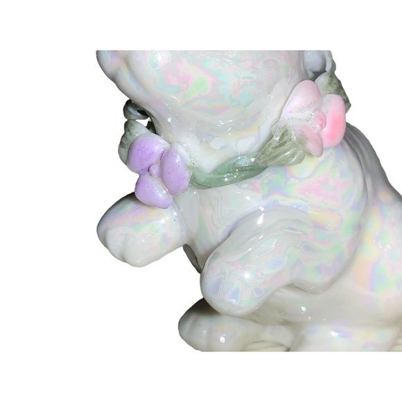 Easter Bunny Rabbits with Floral Wreaths Set of 3 - Picture 4 of 10